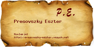 Presovszky Eszter névjegykártya